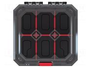 Container: collective; with partitions; black; 280x280x110mm KISTENBERG