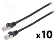 Patch cord; F/UTP; 6; stranded; CCA; PVC; black; 0.25m; 26AWG; 10pcs. LANBERG