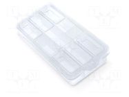 Container: collective; with partitions; transparent; 180x90x35mm KISTENBERG