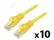 Patch cord; U/UTP; 5e; stranded; CCA; PVC; yellow; 0.5m; 26AWG LANBERG