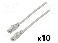 Patch cord; U/UTP; 6; stranded; CCA; PVC; grey; 0.5m; 26AWG; Cores: 8 LANBERG