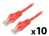 Patch cord; U/UTP; 6; stranded; CCA; PVC; red; 1.5m; 26AWG; Cores: 8 LANBERG