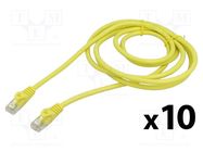 Patch cord; U/UTP; 6; stranded; CCA; PVC; yellow; 2m; 26AWG; Cores: 8 LANBERG