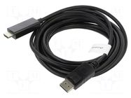 Cable; DisplayPort plug,HDMI plug; 5m; black; DisplayPort 1.1 LANBERG