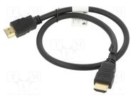 Cable; HDMI 1.4; HDMI plug,both sides; PVC; 0.5m; black; 30AWG LANBERG