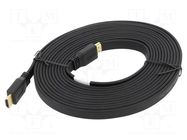 Cable; HDMI plug,both sides; PVC; 5m; black; HDMI 2.0; 28AWG LANBERG