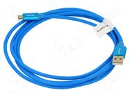 Cable; USB 2.0; USB A plug,USB B micro plug; gold-plated; 1.8m LANBERG