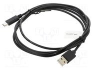 Cable; USB 2.0; USB A plug,USB C plug; gold-plated; 1.8m; black LANBERG