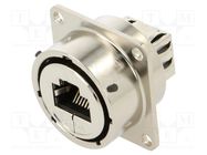 Connector: RJ45; coupler; PIN: 8; RJF; Layout: 8p8c; IP68; Cat: 6a AMPHENOL