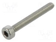 Screw; M2x16; 0.4; Head: cheese head; hex key; HEX 1,5mm; DIN 912 BOSSARD