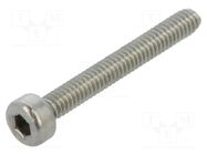 Screw; M2x16; 0.4; Head: cheese head; hex key; HEX 1.5mm; DIN 912 BOSSARD