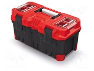 Chest; tool case; black-red; polymer; TITAN PLUS; 496x258x240mm KISTENBERG