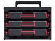 Set with containers; black; TAGERCASE; 415mm; 290mm; 295mm KISTENBERG