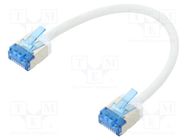 Patch cord; U/FTP; 6a; stranded; Cu; LSZH; white; 0.15m; 32AWG Goobay