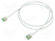 Patch cord; U/FTP; Cat 8.1; stranded; Cu; LSZH; white; 1m; 32AWG Goobay