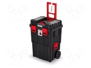 Chest; tool case; with wheels; black; HEAVY; 450x360x640mm; 25kg KISTENBERG