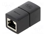 RJ 45 coupler; black; connection 1: 1; RJ45 socket,both sides BASEUS