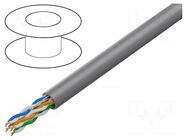 Wire; U/UTP; 4x2x24AWG; wire; CCA; PVC; grey; 100m; Øcable: 5.1mm LANBERG