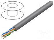 Wire; U/UTP; 4x2x24AWG; wire; CCA; PVC; grey; 305m; Øcable: 5.2mm LANBERG