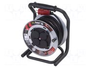Extension lead; 3x2.5mm2; reel; Sockets: 4; rubber; black; 20m; 16A KERG