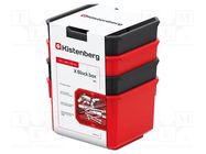 Container: cuvette; black,red; 157x140x105mm; 4pcs; X BLOCK KISTENBERG