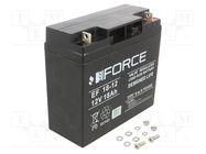 Re-battery: acid-lead; 12V; 18Ah; AGM; maintenance-free; EF ECO FORCE