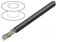 Wire; U/UTP; 4x2x23AWG; 6; outdoor; wire; Cu; Insulation: PE; black LANBERG