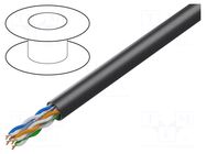 Wire; U/UTP; 4x2x23AWG; 6; outdoor; wire; Cu; Insulation: PE; black LANBERG