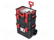 Chest; tool case; black; MODULAR SOLUTION; 530x355x825mm; 3pcs. KISTENBERG