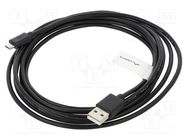 Cable; USB 2.0; USB A plug,USB B micro plug; gold-plated; 3m LANBERG