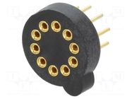 Socket: transistors; PIN: 10; TO5; THT; gold-plated FISCHER ELEKTRONIK