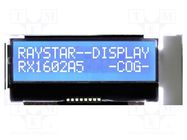 Display: LCD; alphanumeric; COG,STN Negative; 16x2; blue; LED RAYSTAR OPTRONICS