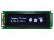 Display: LCD; graphical; 240x64; FSTN Negative; 180x65x12.3mm; LED RAYSTAR OPTRONICS