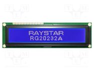 Display: LCD; graphical; 202x32; STN Negative; blue; 146x43x13.7mm RAYSTAR OPTRONICS