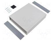 Enclosure: with panel; X: 156mm; Y: 180mm; Z: 36mm; ABS; light grey GAINTA