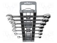 Wrenches set; combination spanner,with ratchet; 7pcs. WIHA