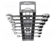 Wrench-set; combination spanner,with ratchet; 7pcs. WIHA