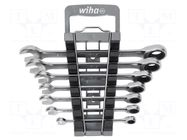 Wrench-set; combination spanner,with ratchet; 7pcs. WIHA