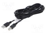 Cable; USB 2.0; USB A plug,USB B plug; gold-plated; 1.8m; black LANBERG