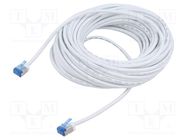 Patch cord; U/FTP; 6a; stranded; Cu; LSZH; white; 15m; 32AWG Goobay