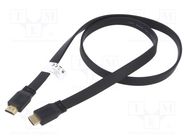 Cable; HDMI 2.0; HDMI plug,both sides; PVC; 1m; black; 28AWG LANBERG