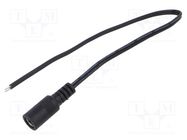 Cable; 2x0.5mm2; DC 5,5/2,1 socket; straight; black-gray,black POS