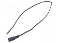 Cable; 2x0.5mm2; DC 5,5/2,1 socket; straight; black-grey,black POS
