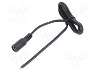 Cable; 2x0.5mm2; DC 5,5/2,5 socket; straight; black-gray,black POS