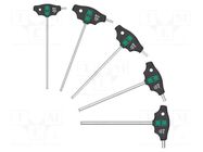 Wrench-set; Hex Plus key; Kind of handle: T; 5pcs. WERA