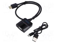 Converter; HDMI plug,Jack 3.5mm socket,VGA female; 0.5m; black VENTION