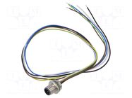 Connector: M12; socket; PIN: 5; male; cables; Thread: M16x1,5; 0.5m CONEC
