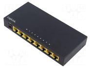 Switch Ethernet; DC socket,RJ45 socket x8; PnP,PoE (PoE); black LOGILINK