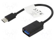 Adapter; OTG,USB 2.0; USB A socket,USB C plug; nickel plated LANBERG