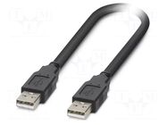 Cable; USB 2.0; USB A plug,both sides; 2m; black; Core: Cu; 480Mbps PHOENIX CONTACT